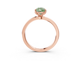 Rose gold Fancy Green Pear  Solitaire Diamond Ring with Thin Band and Four-Prong Setting_6