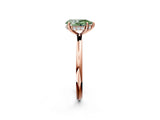 Rose gold Fancy Green Pear  Solitaire Diamond Ring with a Classic Band and Four-Prong Setting 3