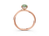 Rose gold Fancy Green Pear  Solitaire Diamond Ring with a Classic Band and Four-Prong Setting 4