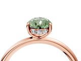 Rose gold Fancy Green Pear  Solitaire Diamond Ring with a Classic Band and Four-Prong Setting 5