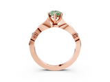 Rose gold Fancy Green Pear  Solitaire Diamond Twisted Band with Four-Prong Setting_84