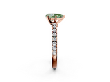 Rose gold Fancy Green Pear  Solitaire Diamond with Pavé Band and Four-Prong Setting_54