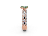 Rose gold Fancy Green Pear  Solitaire Diamond with Pave and Channel Set Band_95