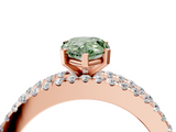 Rose gold Fancy Green Pear  Solitaire Diamond with Pave and Channel Set Band_97