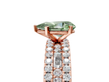 Rose gold Fancy Green Pear  Solitaire Diamond with Pave and Channel Set Band_98