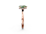 Rose gold Fancy Green Pear  Solitaire Engagement Ring with Cathedral Band and Four-Prong Setting_23