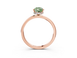 Rose gold Fancy Green Pear  Solitaire Engagement Ring with Cathedral Band and Four-Prong Setting_24