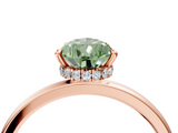 Rose gold Fancy Green Pear  Solitaire Engagement Ring with Cathedral Band and Four-Prong Setting_25