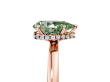 Rose gold Fancy Green Pear  Solitaire Engagement Ring with Cathedral Band and Four-Prong Setting_26