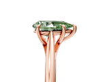 Rose gold Fancy Green Pear  Solitaire Engagement Ring with Four-Prong Setting and Classic Band 5