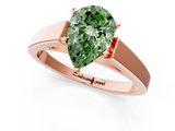 Rose gold Fancy Green Pear  Solitaire Engagement Ring with Four-Prong Setting and Tapered Band_4