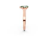 Rose gold Fancy Green Pear  Solitaire Engagement Ring with Four-Prong Setting and Tapered Band_5