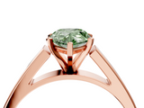 Rose gold Fancy Green Pear  Solitaire Engagement Ring with Four-Prong Setting and Tapered Band_7