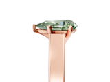 Rose gold Fancy Green Pear  Solitaire Engagement Ring with Four-Prong Setting and Tapered Band_8