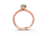 Rose gold Fancy Green Pear  Solitaire Engagement Ring with Scrollwork Band and Four-Prong Setting_119