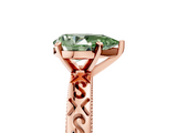 Rose gold Fancy Green Pear  Solitaire Engagement Ring with Scrollwork Band and Four-Prong Setting_121