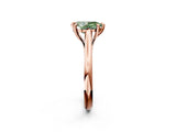 Rose gold Fancy Green Pear  Solitaire Engagement Ring with Six-Prong Setting and Classic Band 3
