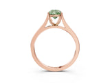 Rose gold Fancy Green Pear  Solitaire Heart Prong Engagement Ring with Tapered Band_58