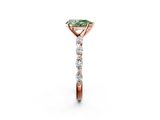 Rose gold Fancy Green Pear  Solitaire Marquise Side Stone Prong Setting Ring_46