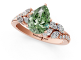 Rose gold Fancy Green Pear  Solitaire Marquise Twist Band with Six-Prong Setting_82