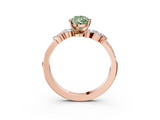 Rose gold Fancy Green Pear  Solitaire Marquise Twist Band with Six-Prong Setting_84