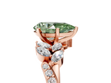 Rose gold Fancy Green Pear  Solitaire Marquise Twist Band with Six-Prong Setting_86