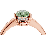 Rose gold Fancy Green Pear  Solitaire Pavé Band Prong Setting Ring_24