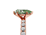 Rose gold Fancy Green Pear  Solitaire Pavé Band with Four-Prong Setting_159