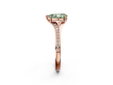 Rose gold Fancy Green Pear  Solitaire Pavé Band with Four-Prong Setting_44