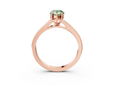 Rose gold Fancy Green Pear  Solitaire Pavé Band with Four-Prong Setting_45
