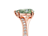 Rose gold Fancy Green Pear  Solitaire Pavé Band with Four-Prong Setting_47