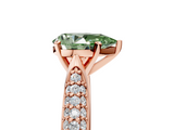 Rose gold Fancy Green Pear  Solitaire Pavé Diamond Engagement Ring with Four-Prong Setting_144