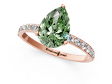 Rose gold Fancy Green Pear  Solitaire Pavé Diamond Engagement Ring with Four-Prong Setting_40