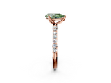 Rose gold Fancy Green Pear  Solitaire Pavé Diamond Engagement Ring with Four-Prong Setting_41