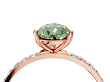 Rose gold Fancy Green Pear  Solitaire Pavé Diamond Engagement Ring with Four-Prong Setting_43