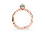 Rose gold Fancy Green Pear  Solitaire Pave Diamond Engagement Ring with Four-Prong Setting_250
