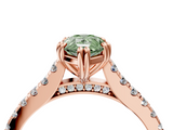 Rose gold Fancy Green Pear  Solitaire Pave Diamond Engagement Ring with Prong Setting_24