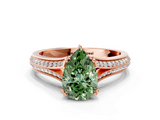 Rose gold Fancy Green Pear  Solitaire Pave Split Shank Engagement Ring with Six-Prong Setting_37
