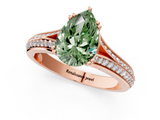 Rose gold Fancy Green Pear  Solitaire Pave Split Shank Engagement Ring with Six-Prong Setting_38