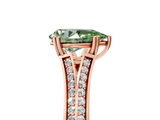 Rose gold Fancy Green Pear  Solitaire Pave Split Shank Engagement Ring with Six-Prong Setting_42