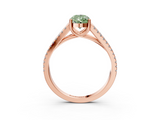 Rose gold Fancy Green Pear  Solitaire Split Shank Pavé Diamond Engagement Ring_401