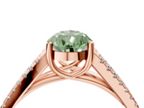 Rose gold Fancy Green Pear  Solitaire Split Shank Pavé Diamond Engagement Ring_402