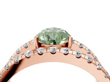 Rose gold Fancy Green Pear  Solitaire Split Shank Pave Diamond Ring_53