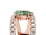 Rose gold Fancy Green Pear  Solitaire Split Shank Pave Diamond Ring_54