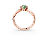 Rose gold Fancy Green Pear  Solitaire Tension Set Diamond Ring with Wide Band_40