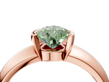Rose gold Fancy Green Pear  Solitaire Tension Set Diamond Ring with Wide Band_41