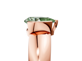 Rose gold Fancy Green Pear  Solitaire Tension Set Diamond Ring with Wide Band_42
