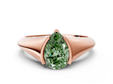 Rose gold Fancy Green Pear  Solitaire Tension Set Diamond Ring_20