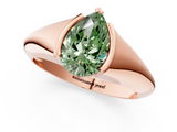 Rose gold Fancy Green Pear  Solitaire Tension Set Diamond Ring_21