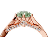 Rose gold Fancy Green Pear  Solitaire Twist Band Six-Prong Setting